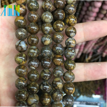 DIY Jewelry Making AAA 10MM Round Shape Smooth Picasso Jasper Loose Gemstone Beads Strand